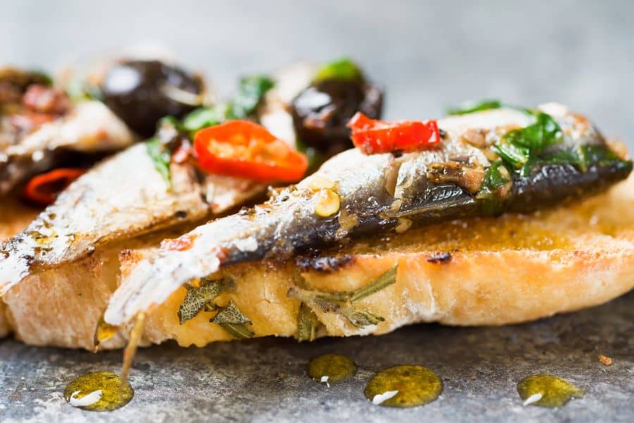 sardines en tartine , source d'antioxydants