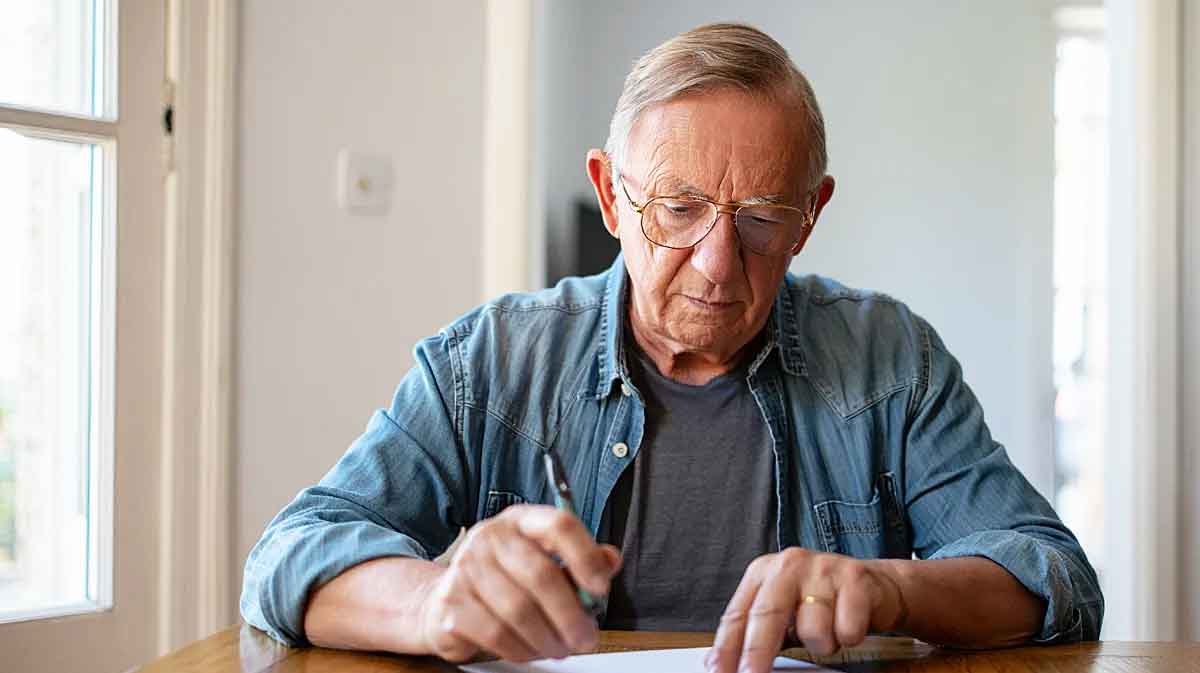 senior devant un document administratif