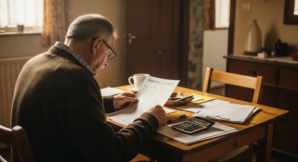 homme age surprise devant releve pension agirc arrco