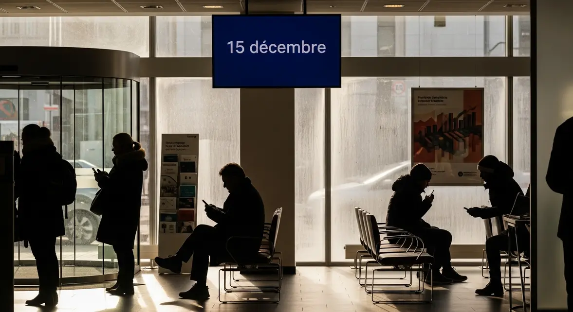 Agence, affichage 15 décembre, dépôt Livret A, attente clients