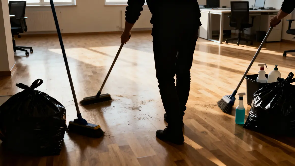 agents entretien bureau vide nettoyage matin