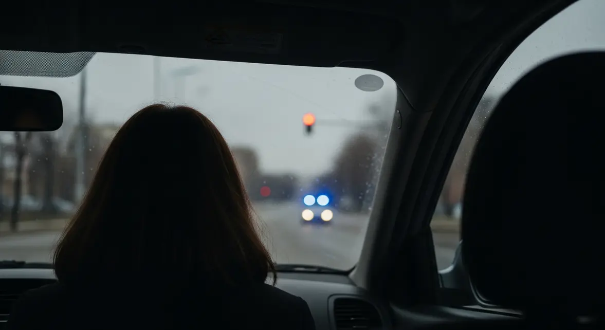 aide familiale à l'arrêt voiture police feu rouge