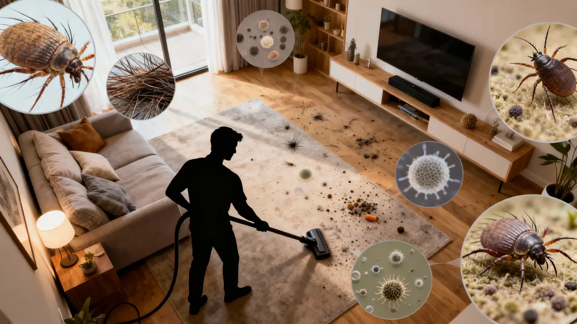 Zoom acariens particules purificateur air HEPA chambre