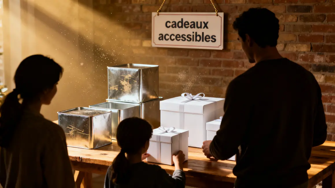 Famille choisit cadeaux bien-être accessibles