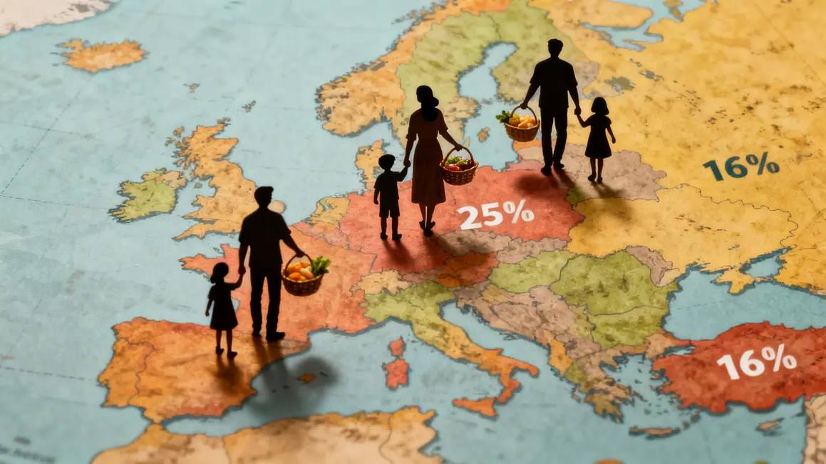 carte Europe differences prix aliments familles