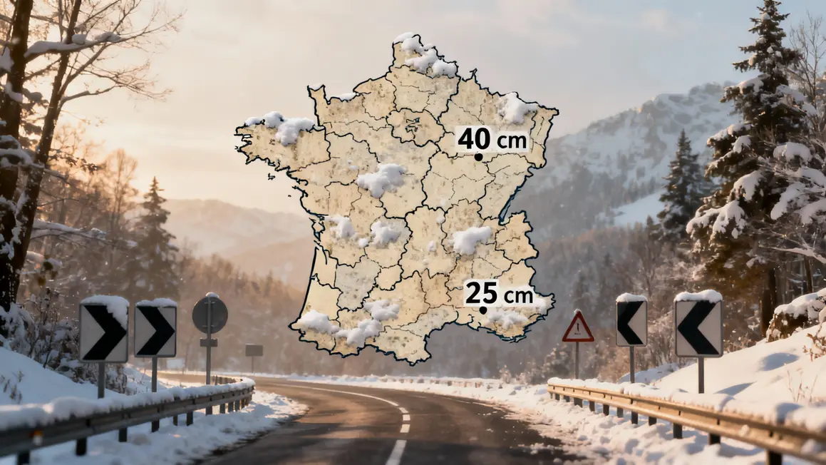Carte France routes neige bloquées alerte