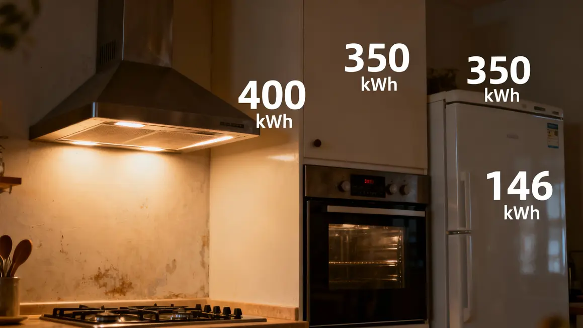 consommation hotte aspirante 400 kwh frigo four