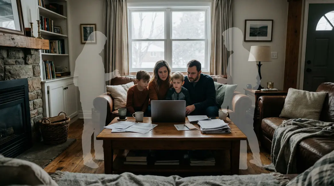Famille consulte acomptes fiscaux hiver