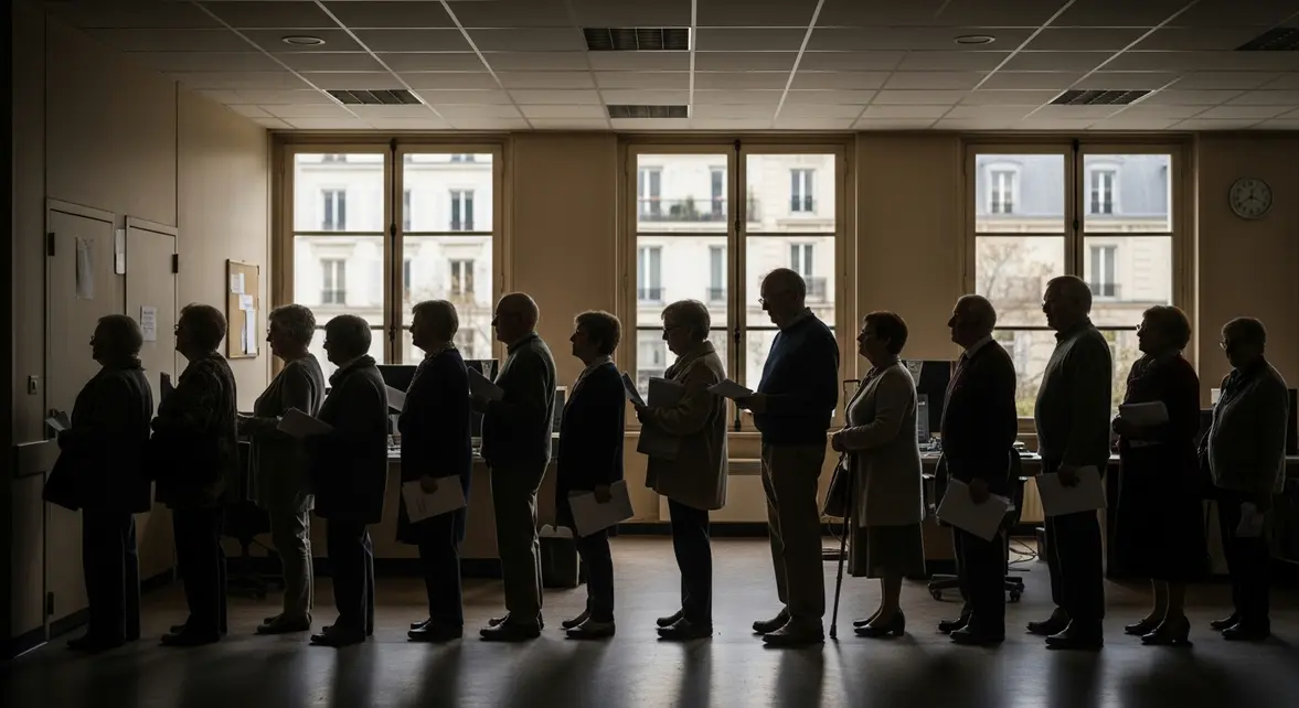 Retraités, documents en main, attendent gel des pensions 2026