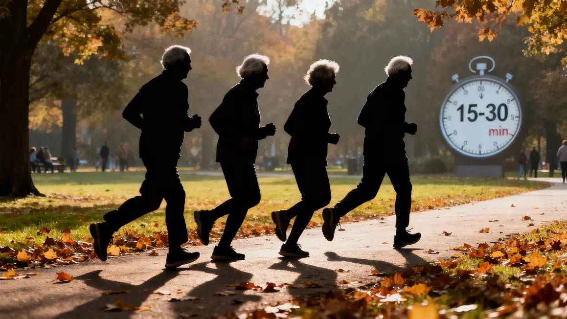 seniors marchant chemin parc chrono