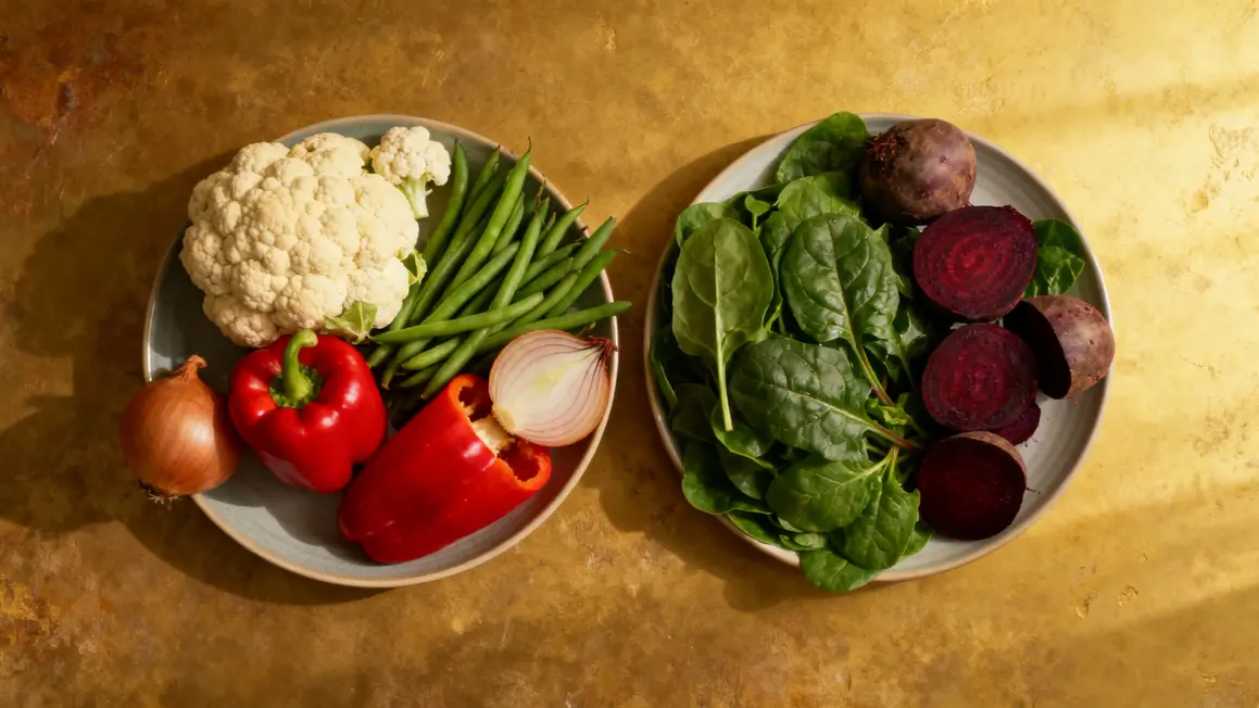 assiette légumes faible et riche potassium rénal