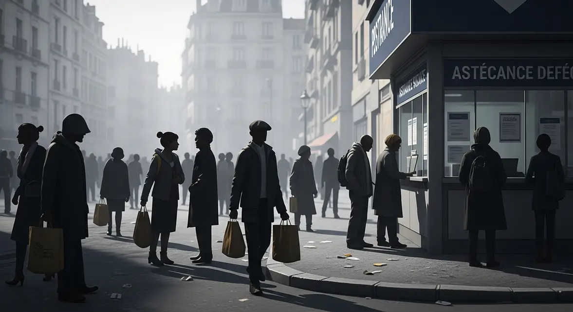 foule diversitee symbolisant la pauvrete et precarite en France