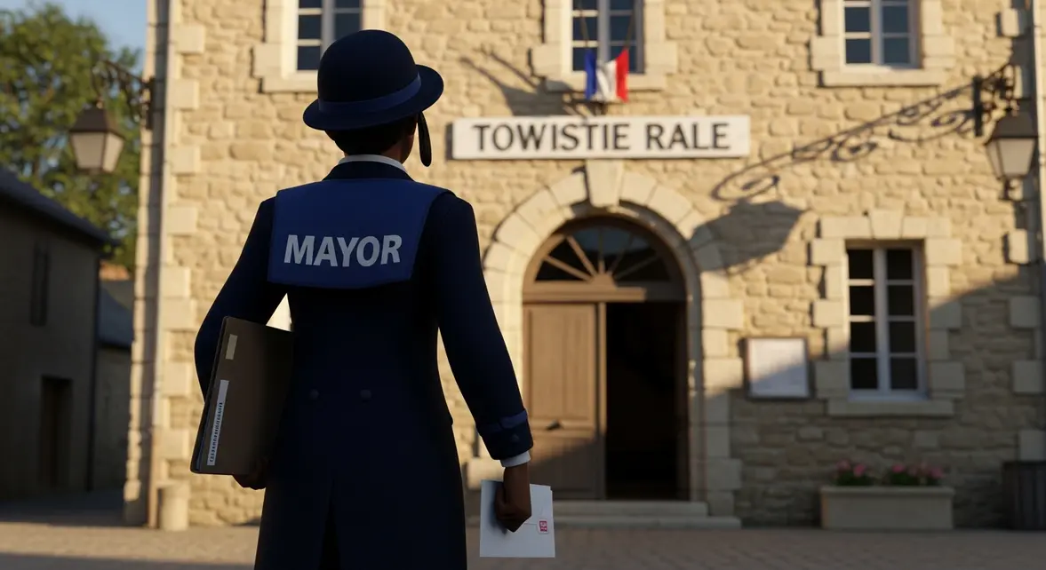 maire devant mairie village reforme collectivités