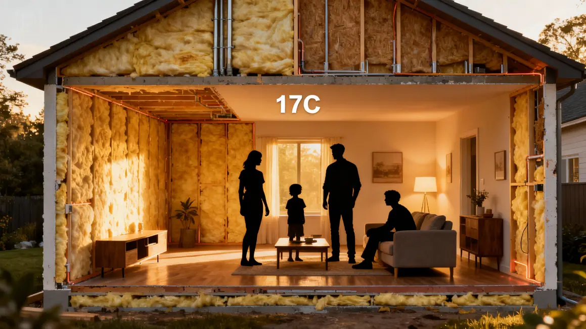 Maison isolation famille température 17C chaleur