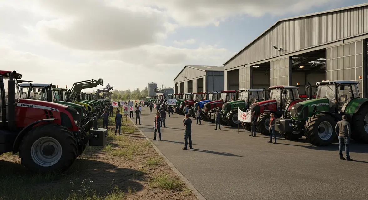 manifestation agricole tracteurs banderoles toulouse