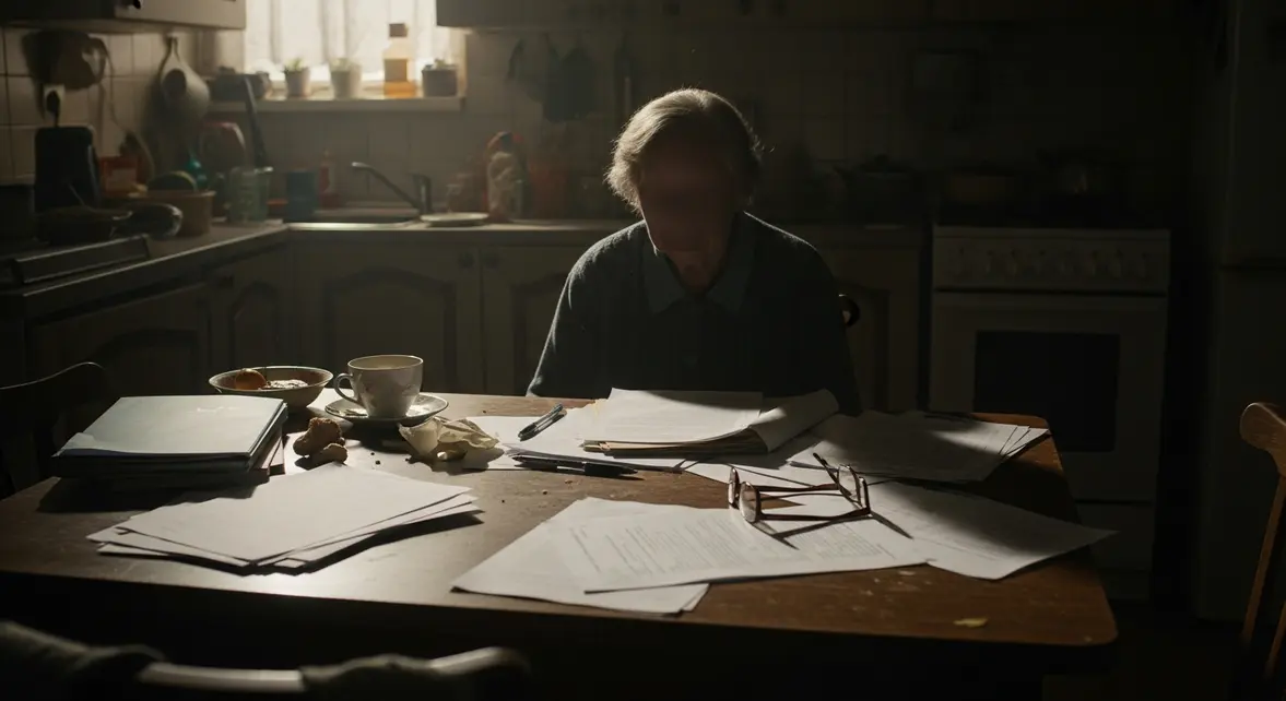 Documents pension de réversion sur table, ambiance attente