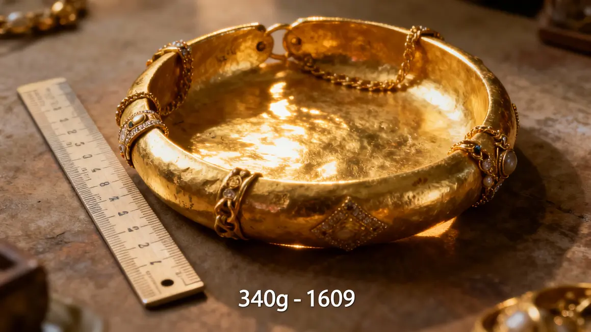 Piece or espagnole 1609 340g details orfevrerie
