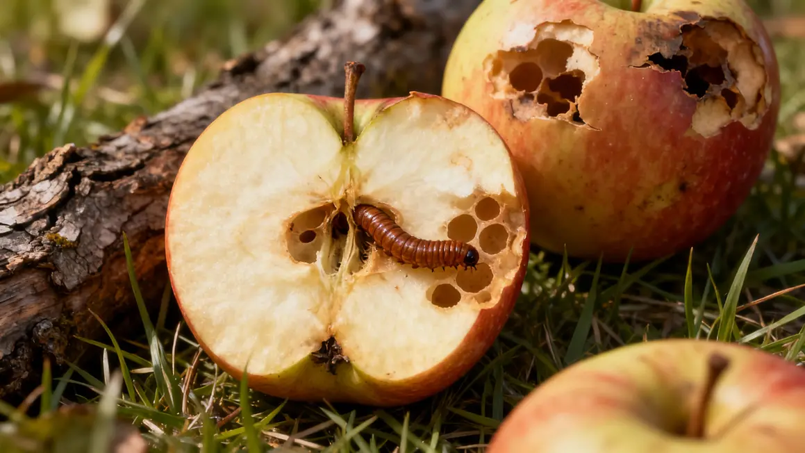 pomme ouverte ver dégâts carpocapse