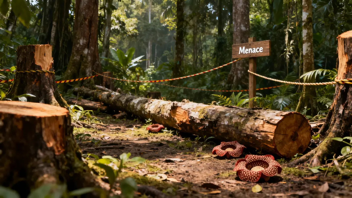 menaces habitat rafflesia hasseltii déforestation sumatra