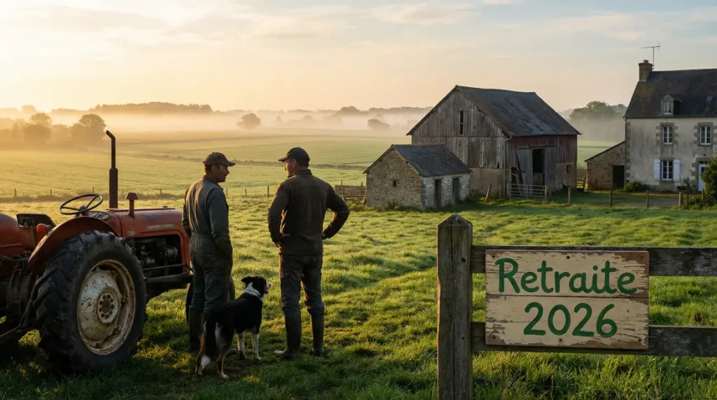 Paysage rural lever soleil retraite agricole 2026