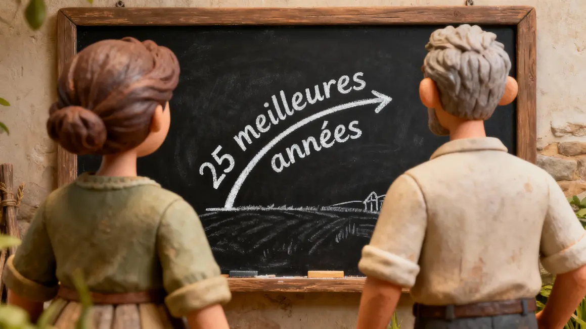 Tableau noir courbe retraite agricole reevaluation