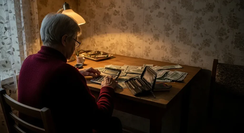 Femme âgée calculatrice retraite factures