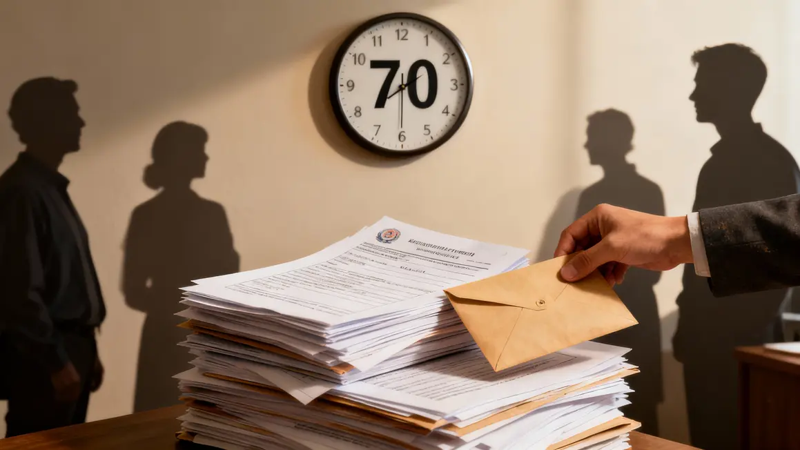horloge succession 70 ans enveloppe dossier