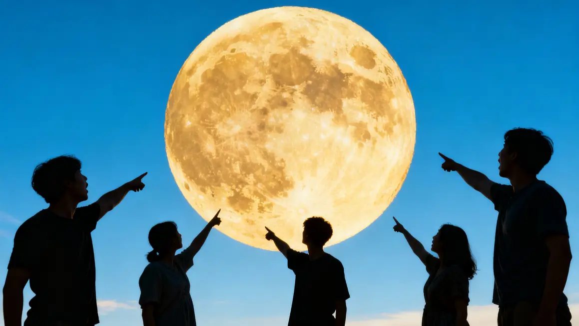 Super Lune très proche et grande visible avec groupe