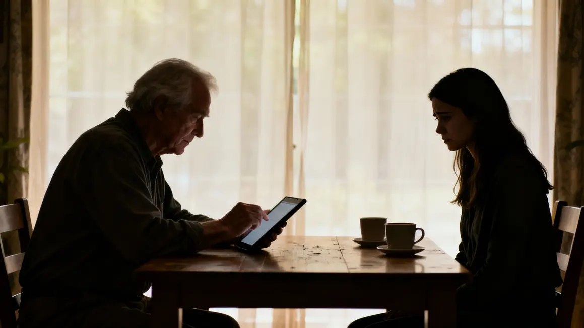 famille table personne agee tablette ambiance froide