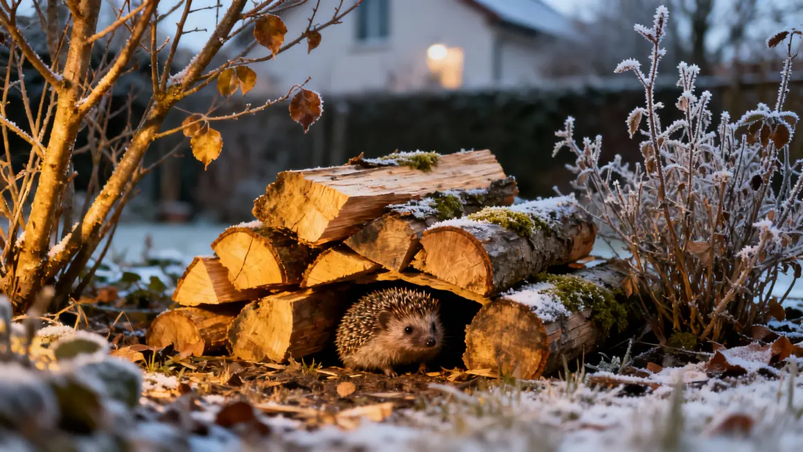 herisson abrite sous tas de boches jardin hiver