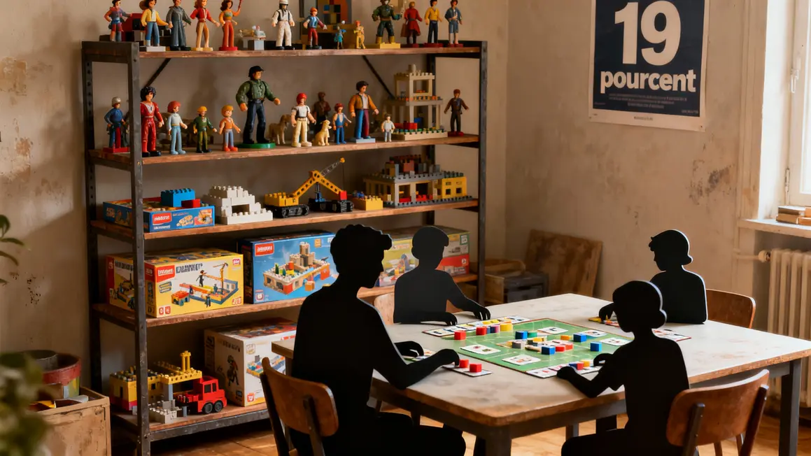 Étagère jouets figurines partage intergénérationnel 19 pourcent