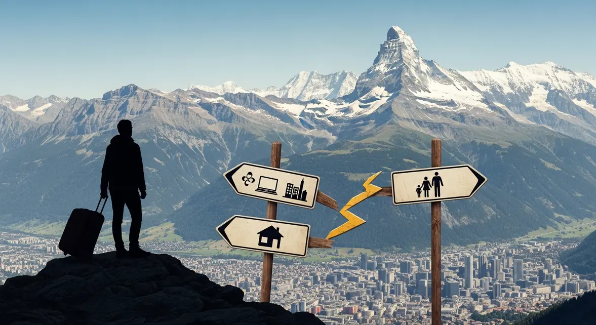 silhouette valise Suisse frontiere opportunite