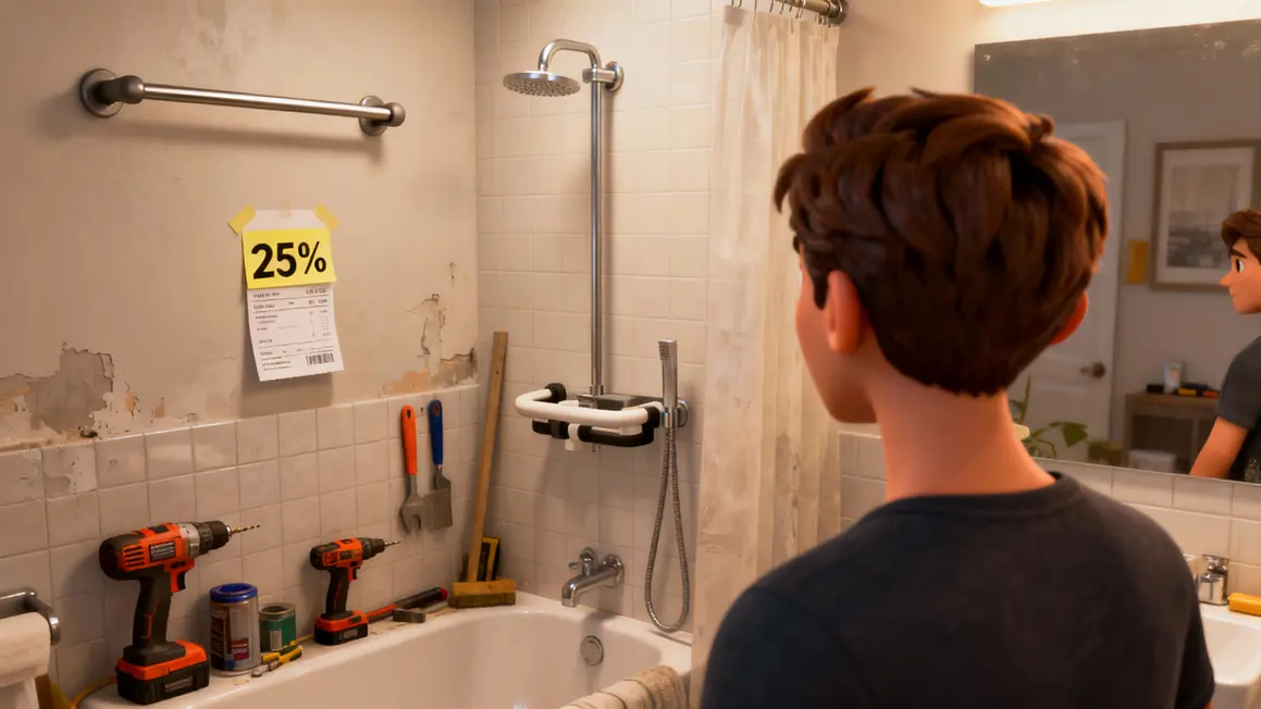 Salle de bain adaptée facture 25% remboursés