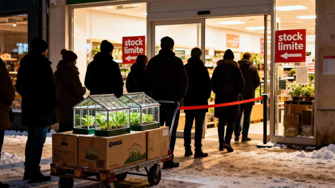 File clients magasin Lidl pour mini serre Parkside stocks limités