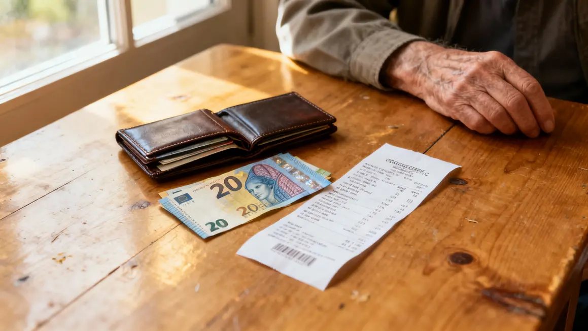Main senior portefeuille billets escroquerie petits montants