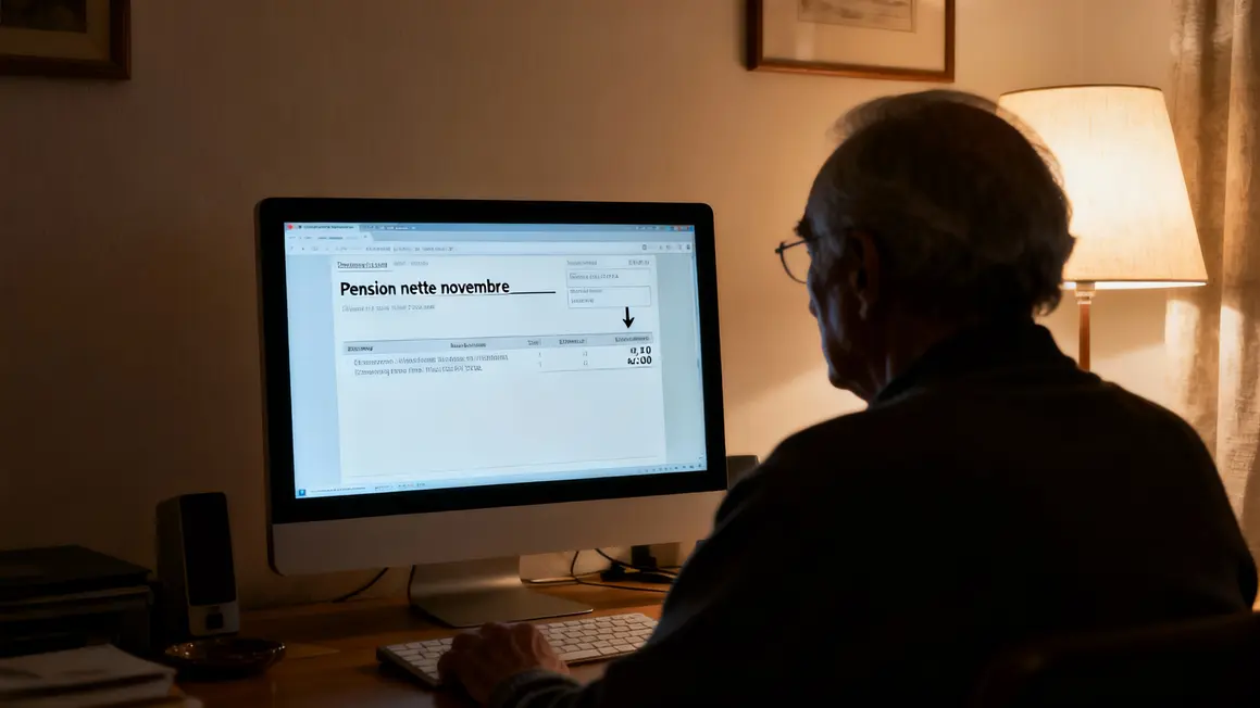 Pension retraite novembre en baisse affichée à l'écran