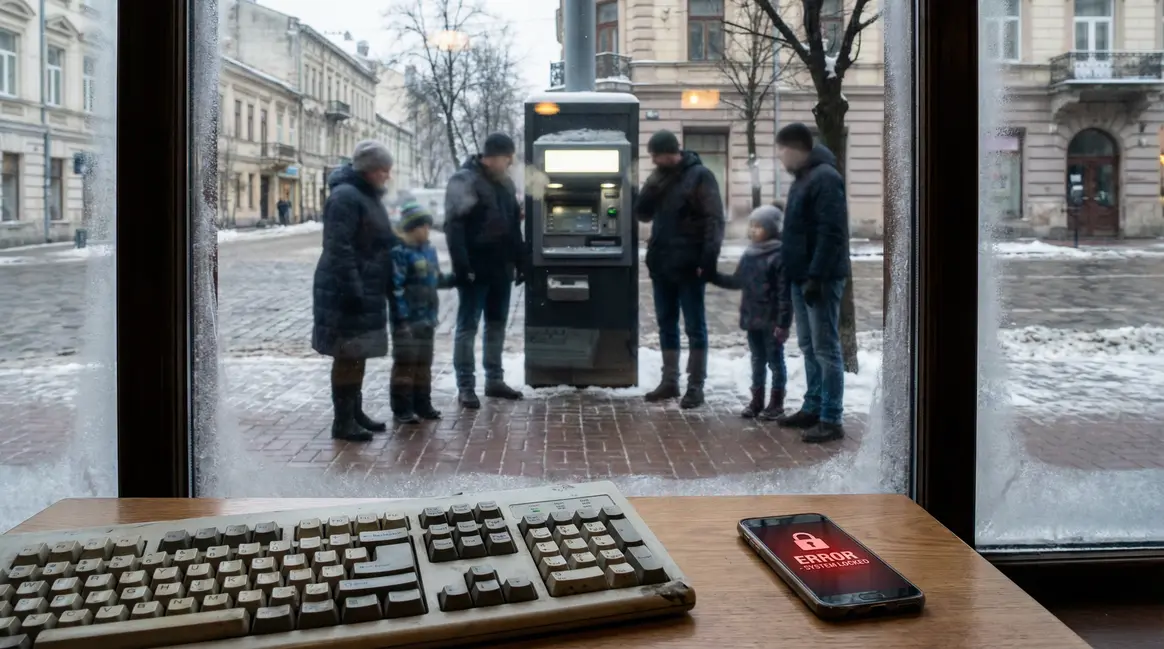 familles paniquées devant distributeur automatique panne banque