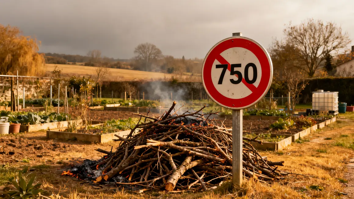 Tas branches interdiction brulage amende jardin campagne pollution