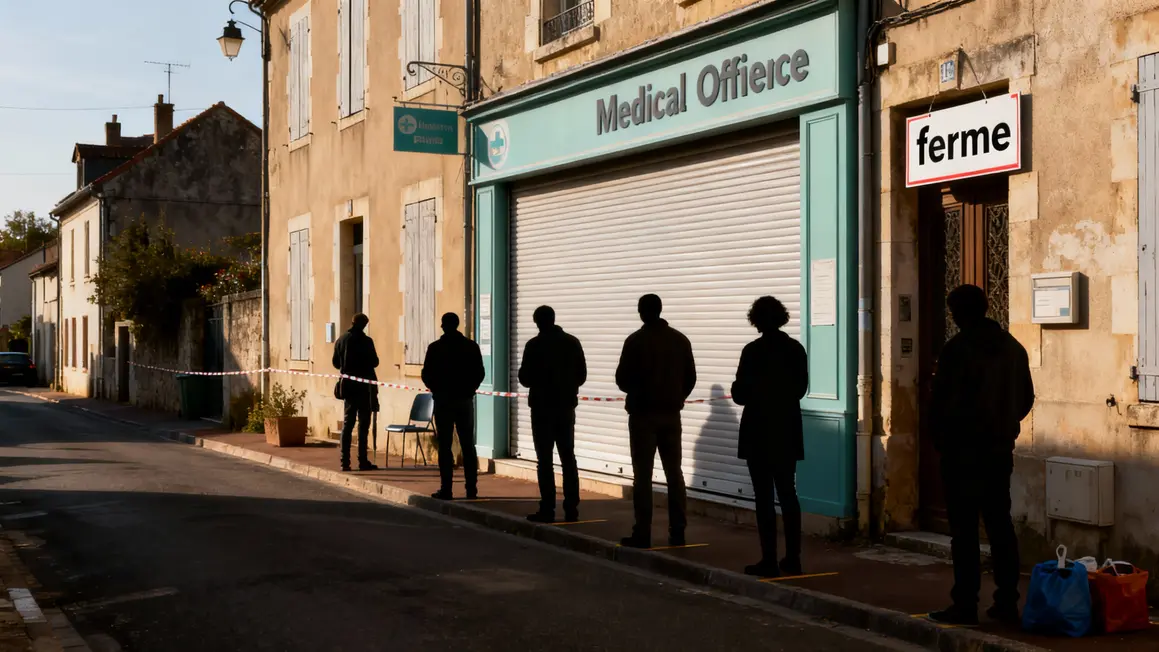 Cabinet fermé file attente ville Paray-le-Monial