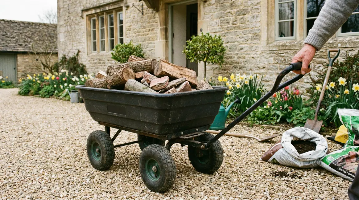 chariot de jardin fuxtec charge bois gravats senior