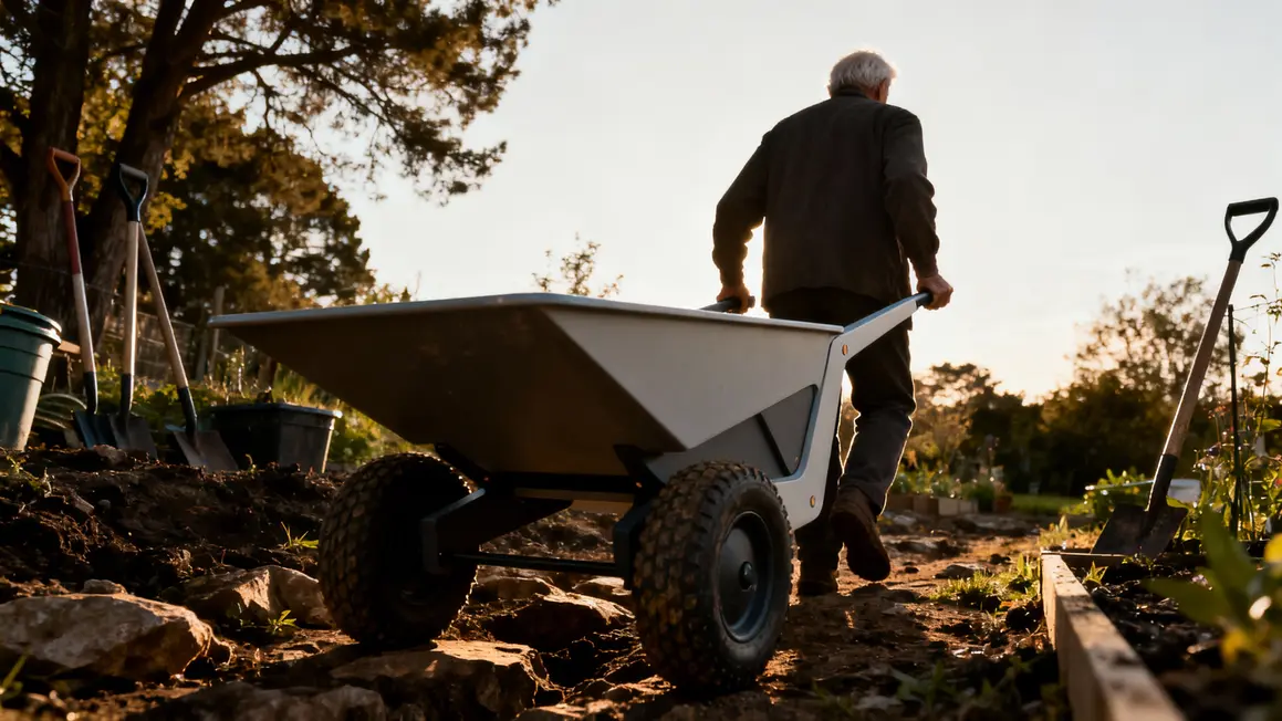 senior chariot de jardin fuxtec ergonomique