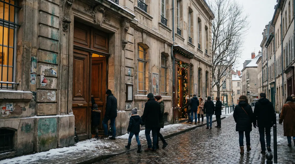 Façade Crédit municipal Boulogne-sur-Mer famille solidarité hiver