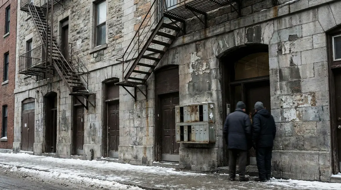 façade immeuble urbain silence hiver crise logement