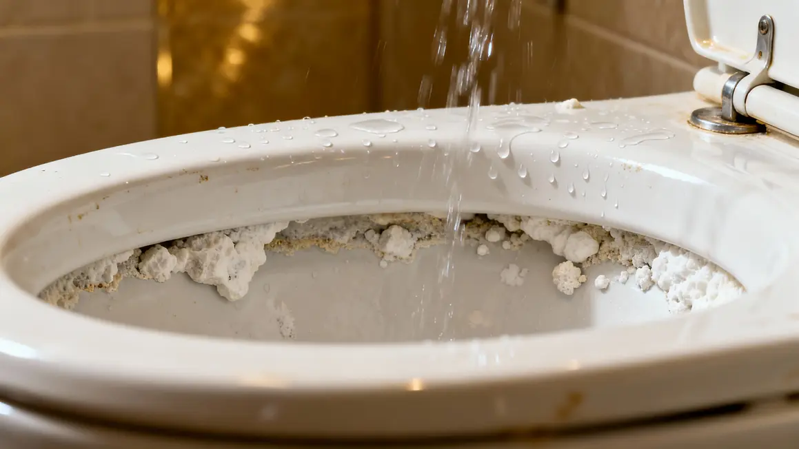 tartre eau dure sous rebords cuvette toilettes