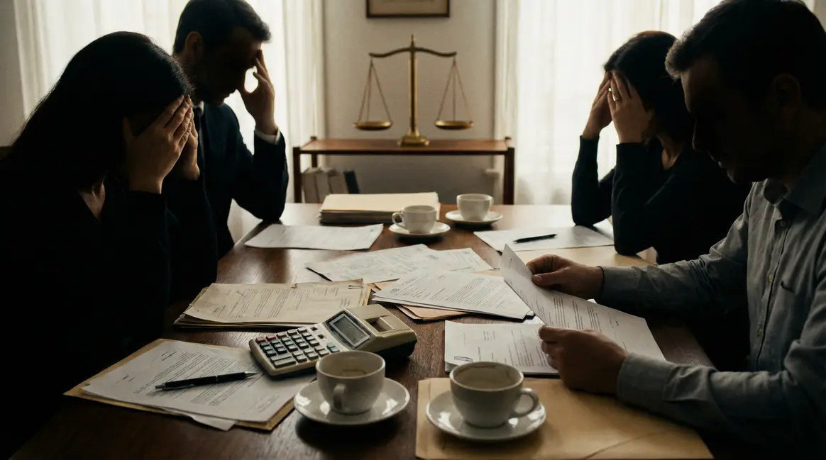 table succession avec famille et balance justice