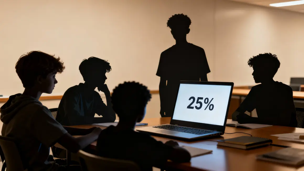 Adolescents autour ordinateur 25% utilisent l'IA