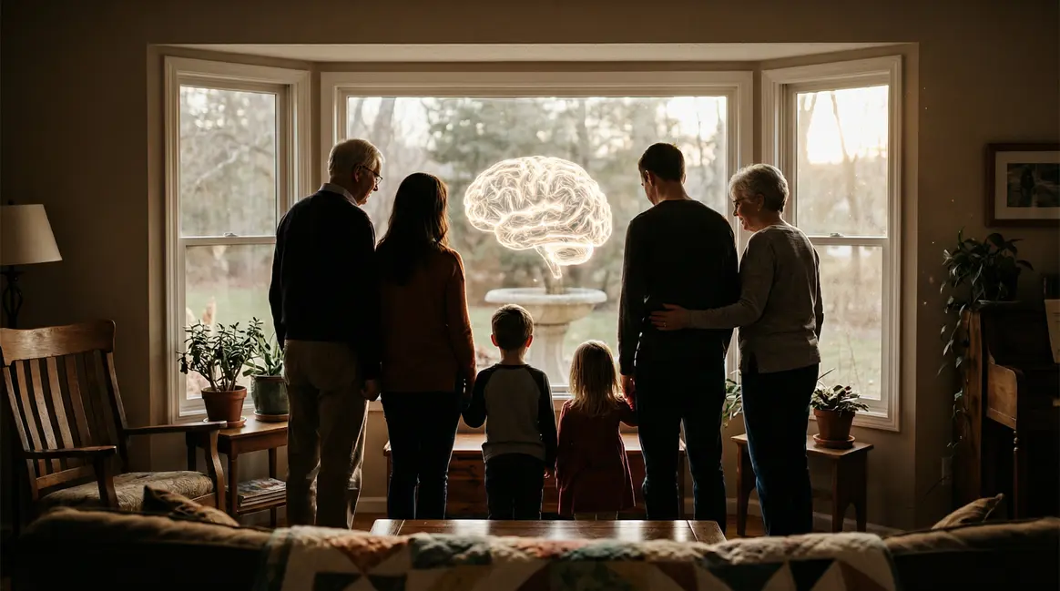 famille multigenerationnelle espoir Alzheimer cerveau progrès