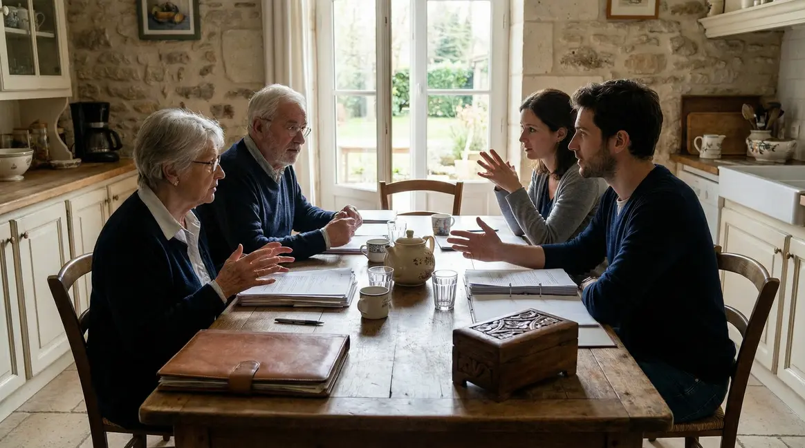 Famille échange succession virement bancaire