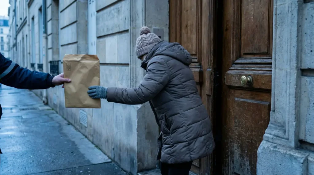 Femme reçoit enveloppe officielle tribunal à Besançon