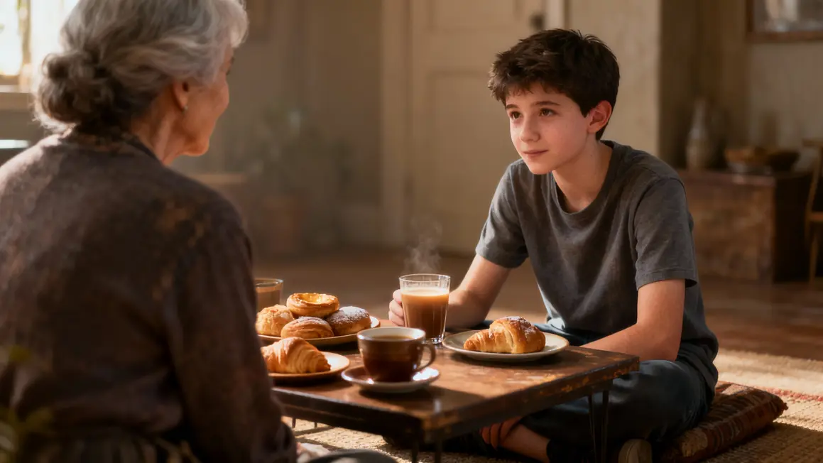 grand-mere soutien scolaire discussion gateaux